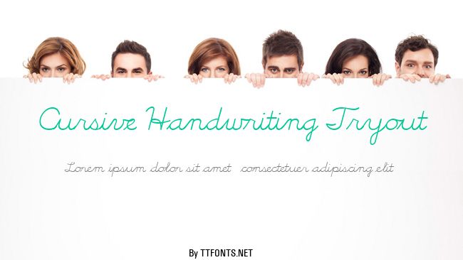 Cursive Handwriting Tryout example